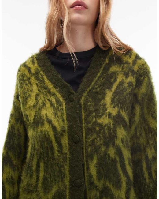 ASOS Green Knitted Oversized Cardigan