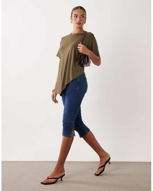 ASOS Green Oversized Drapey T-shirt With Hardware Detail