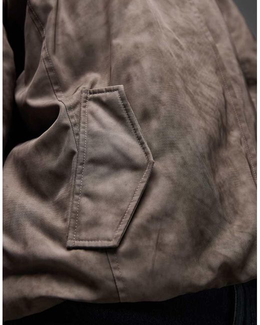 Collusion Gray Oversized Washed Bomber Jacket
