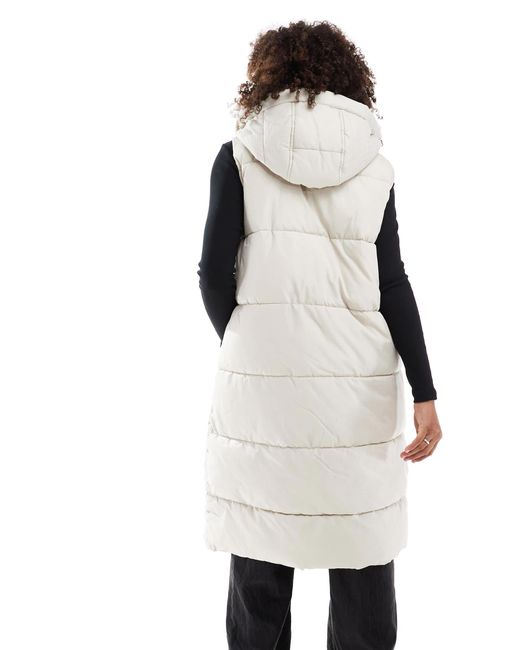 Vero Moda White – wattierte longline-weste