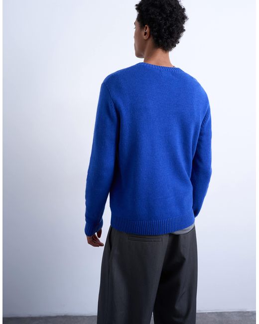 Topman – regular-fit-strickpullover in Blue für Herren