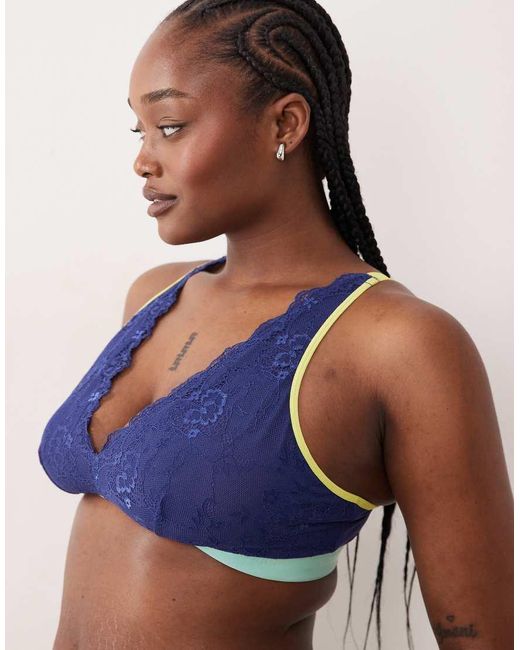 Lemonade Dolls Blue Fuller Bust Trilogy Lace Bralette