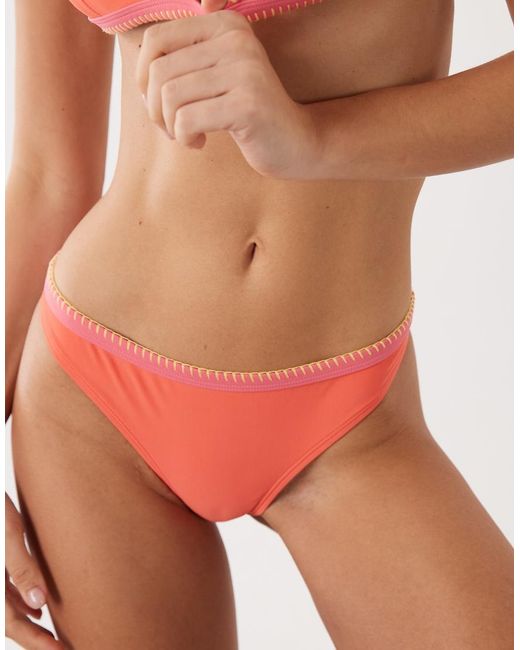 Mango Red Teen Stitch Detail Bikini Set