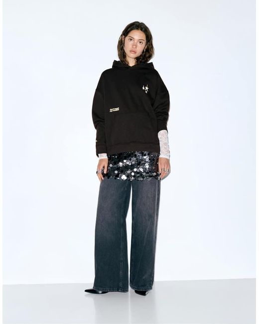 Pull&Bear Black Star Hoodie