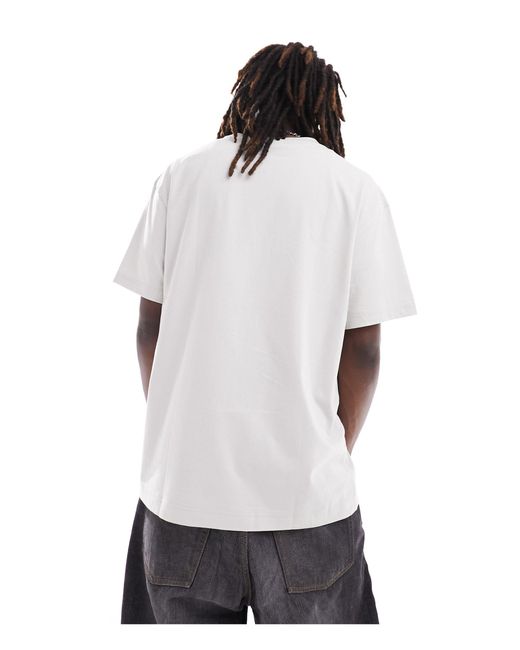 Exclusivité asos - - t-shirt unisexe oversize à imprimé graphique - beige Weekday en coloris White