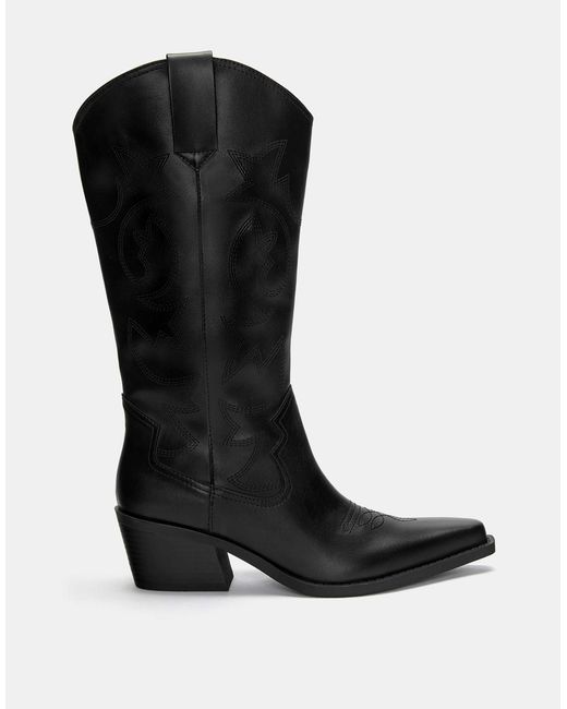 Pull&Bear Black – cowboystiefel