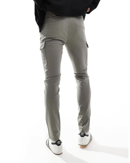 Pantalon cargo skinny ASOS pour homme en coloris Gray