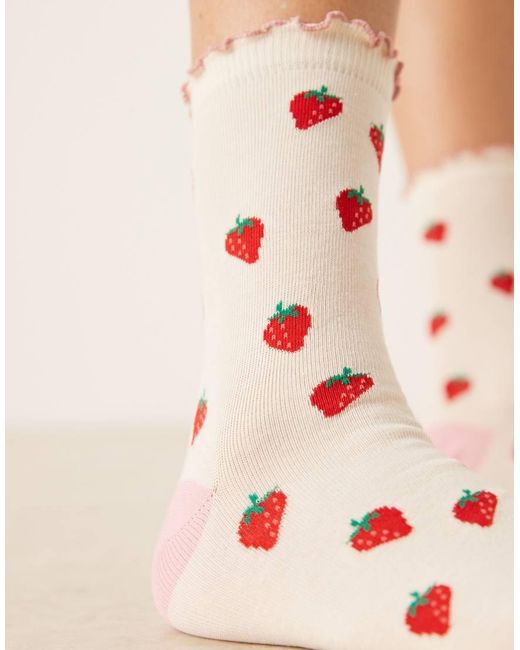 Accessorize Pink All Over Printed Aop Socks