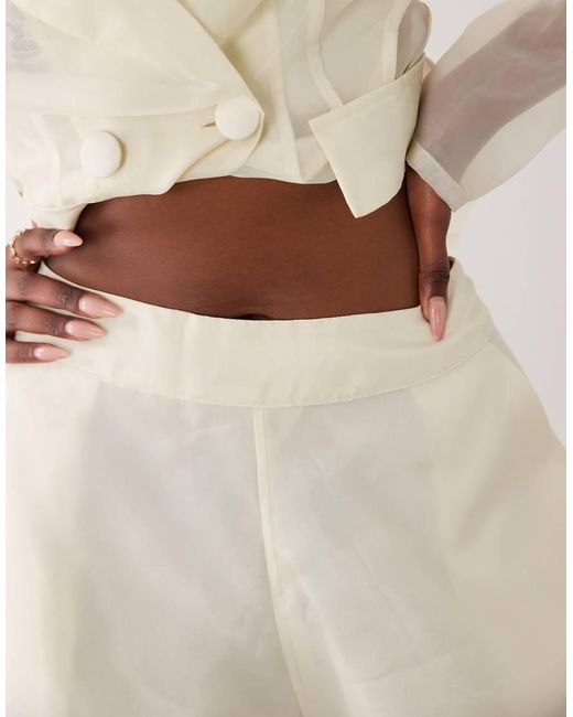 ASOS Natural Sheer High Waisted Shorts