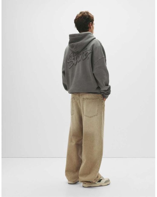 Pull&Bear Hoodie Met Stwd-Patch in het Gray voor heren