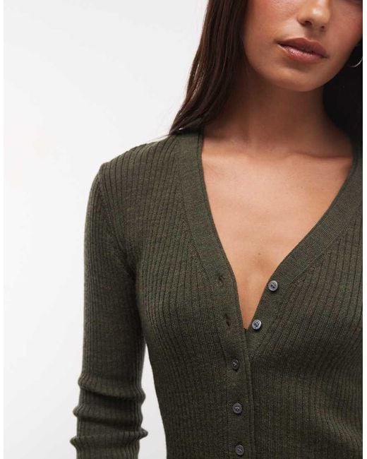 Weekday Black Merino V Neck Cardigan
