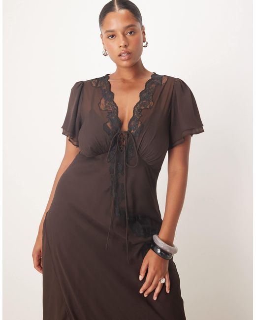 asos curve lace dress ASOS Curve - Embellished Lace Maxi Dress - Women - Polyester/Spandex - 14 US