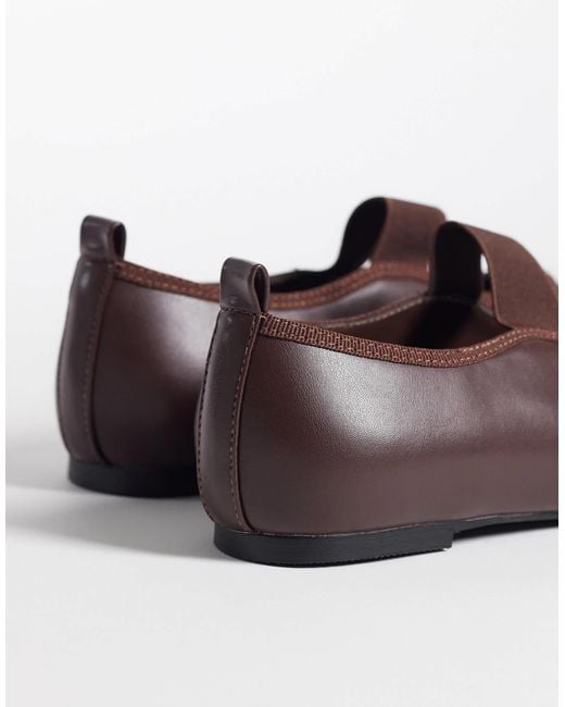 Glamorous Brown Square Toe Ballet Flats