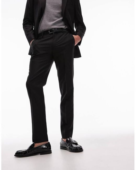 Topman Black Skinny Suit Trousers for men