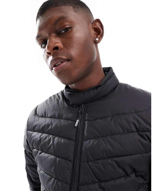Black lightweight puffer jacket mens hotsell
