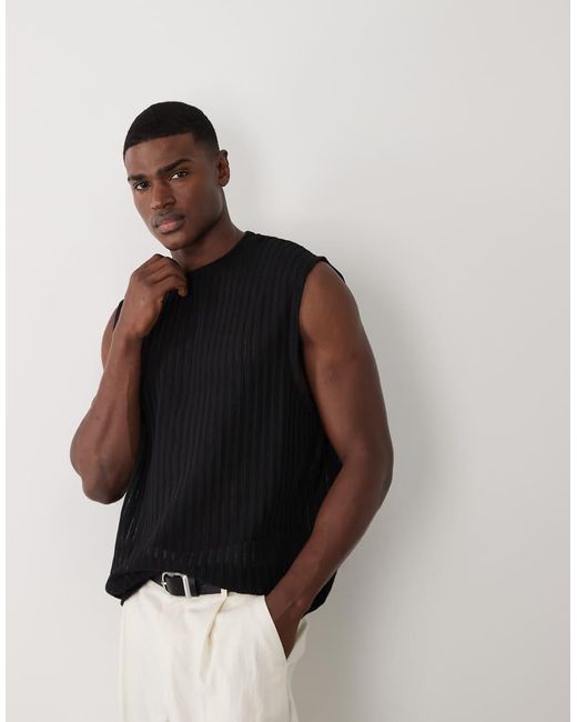 ASOS Black Oversized Tank for men