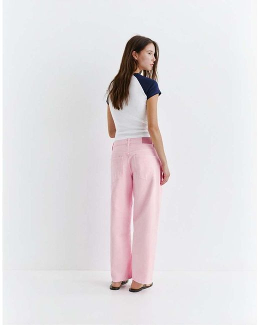 Pull&Bear Pink Barrel Jeans