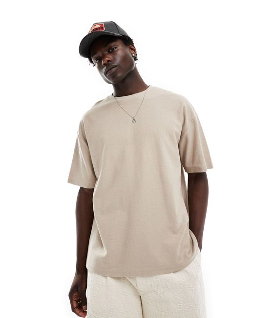 Camiseta extragrande con estampado brunch club en la espalda ASOS de hombre de color Natural