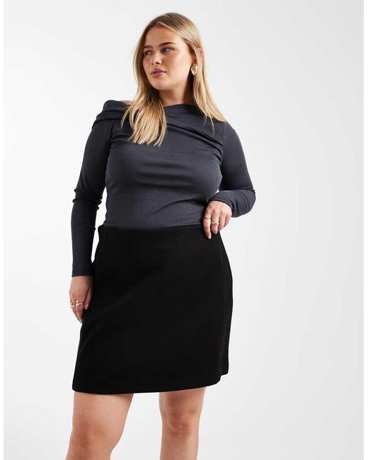Vero Moda Black High Waisted Structured Mini Skirt