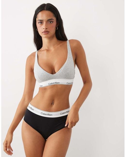 Calvin Klein White Icon Cotton Modal Push Up Triangle Bra