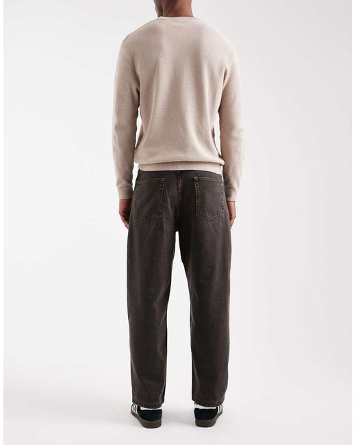 ASOS Brown Co-ord Loose Straight Jeans for men