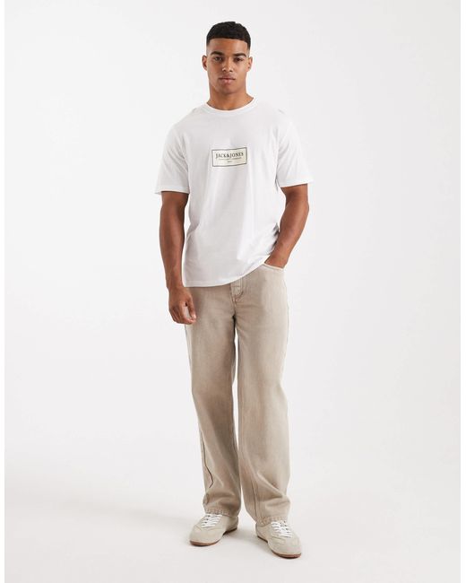 Jack & Jones – oversize-t-shirt in White für Herren