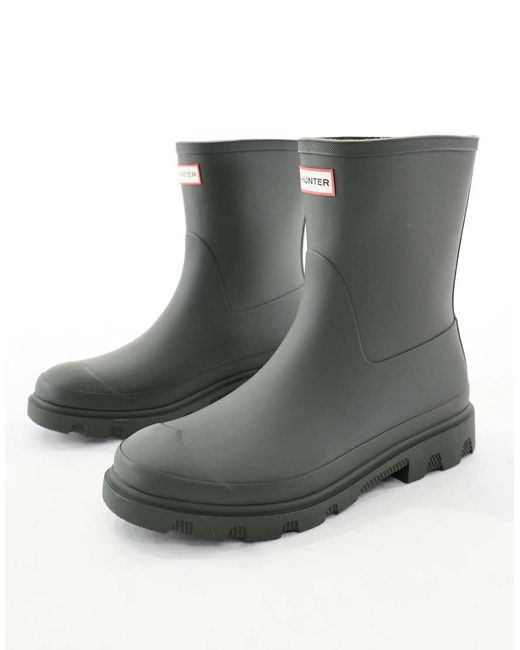 Hunter Green Unisex Downpour Short Wellington Boot