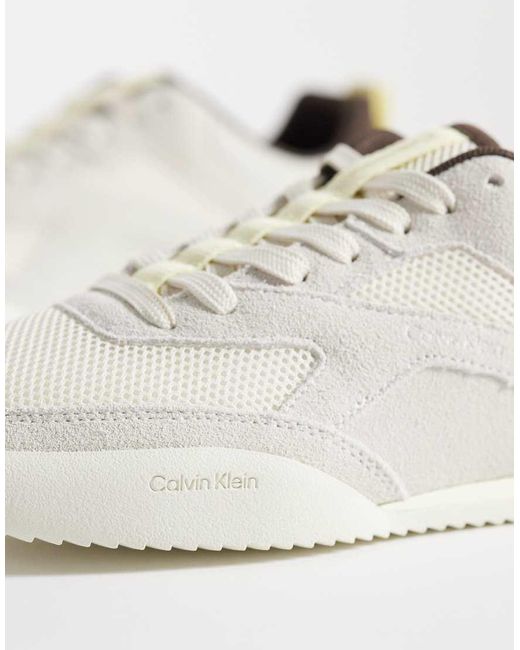 Calvin Klein White Mesh Runner Trainer