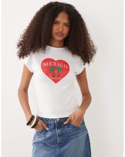 ASOS Red Short Sleeve Baby Tee With Mexico Graphic