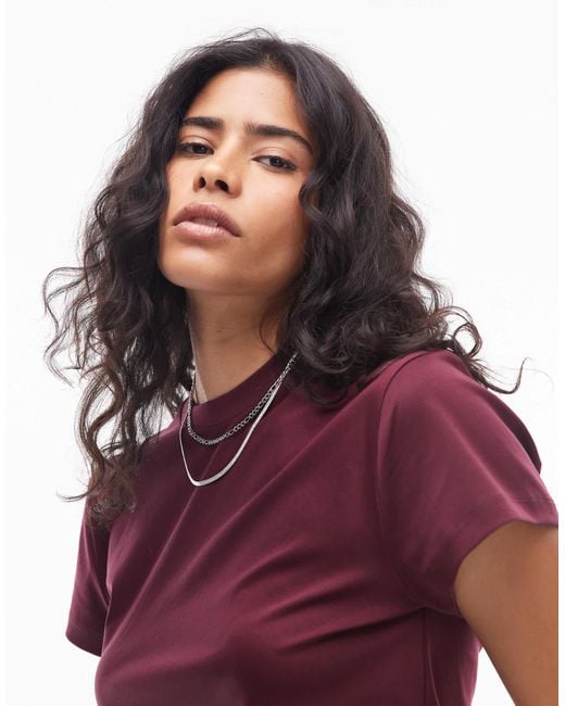 & Other Stories Red Long Line Jersey T-shirt With Asymmetric Drape Detail