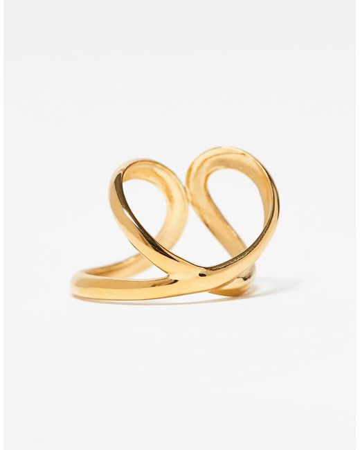 ASOS Ring Met Open Ontwerp Van Waterbestendig Roestvrij Staal in het Metallic