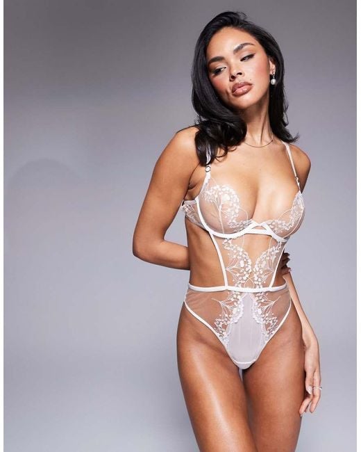 Bluebella White Marisa Embroidered Mesh Body