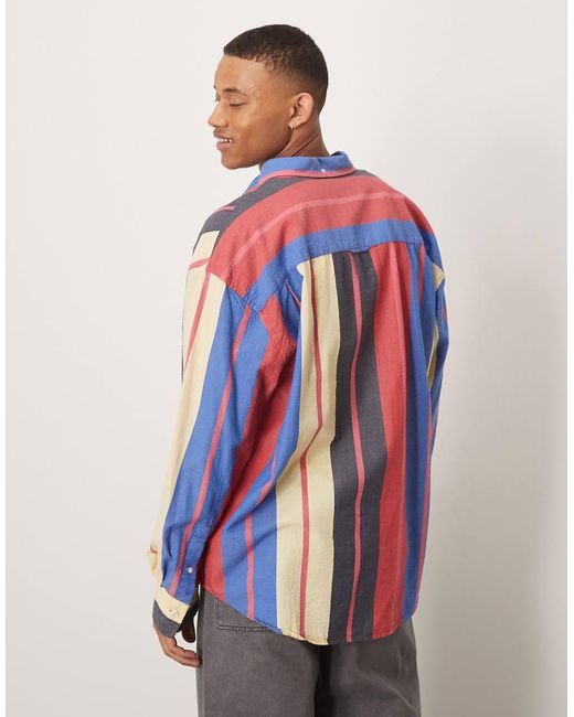 Gant Red Seersucker Stripe Oversized Shirt for men
