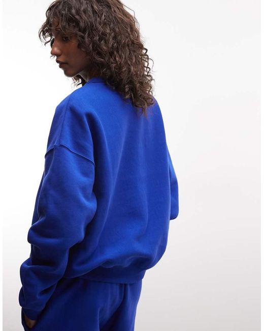 Nike Blue Studio Fleece Heavy Weight Oversized Sweat