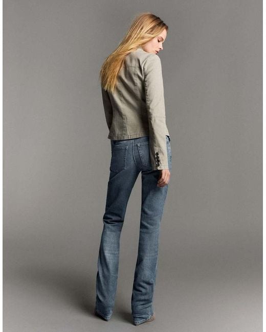 Bershka Gray Low-rise Slim Fit Jeans