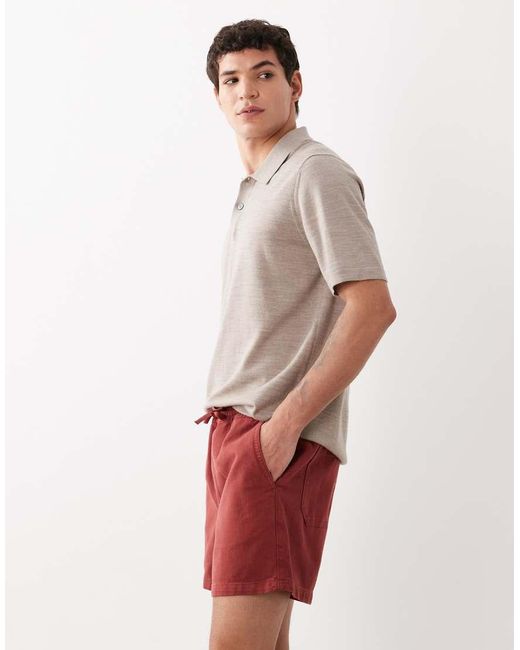 ASOS Red Shorter Length Wide Elasticated Shorts for men