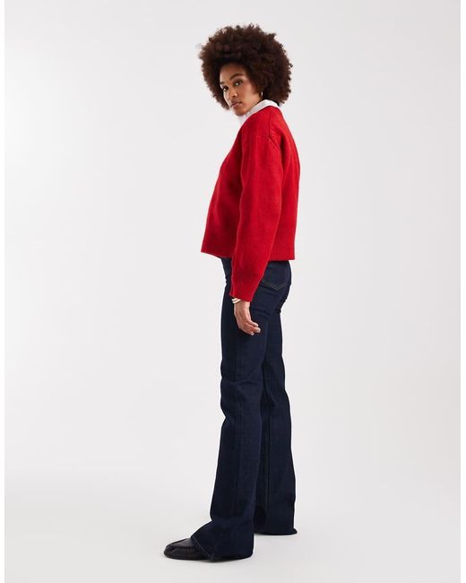 ONLY Red Juicy Flare Jeans