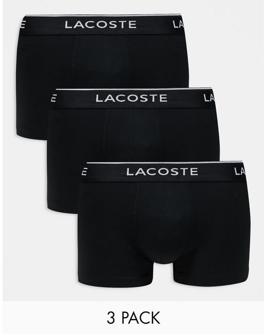 Lacoste Black 3 Pack Trunks for men