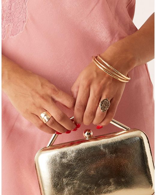 ASOS Brown Coated Round Frame Clutch Bag