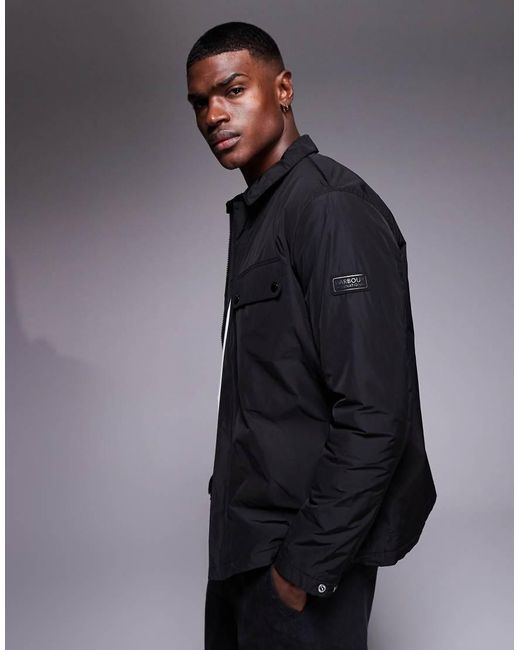 Barbour Blue Padded Ariel Shirt Jacket for men
