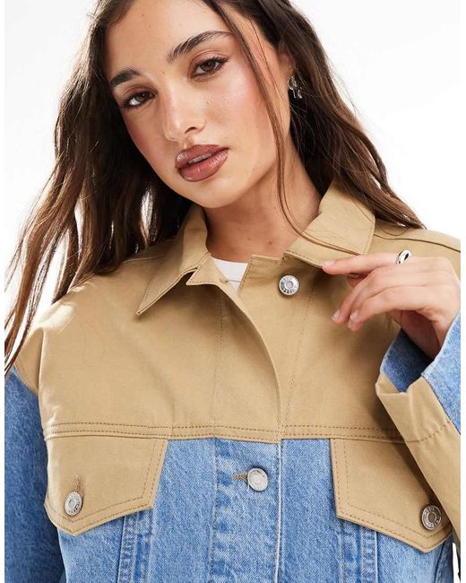 ASOS Blue Denim Hybrid Western Jacket