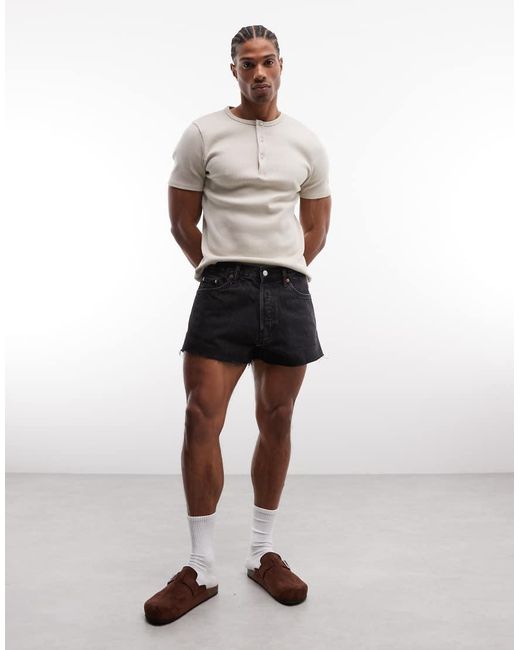 Weekday White Super Short Denim Shorts for men