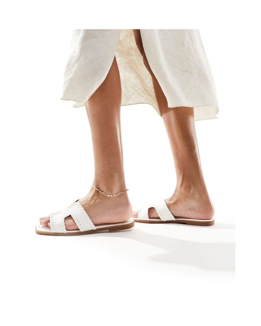 Raid White Ginerva Flat Sandals