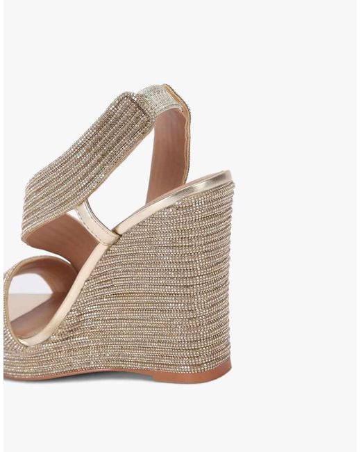 Carvela Kurt Geiger White Gala Wedge Jewel 110 Heeled Sandals