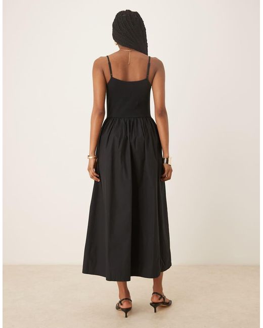 Nobody's Child Black Strappy Midi Dress With V-Waist