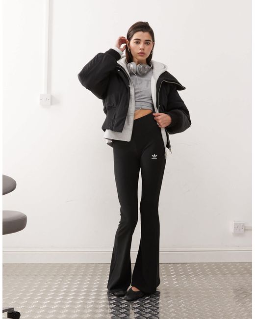 Adidas Originals Black Trefoil Essentials Flared Leggings