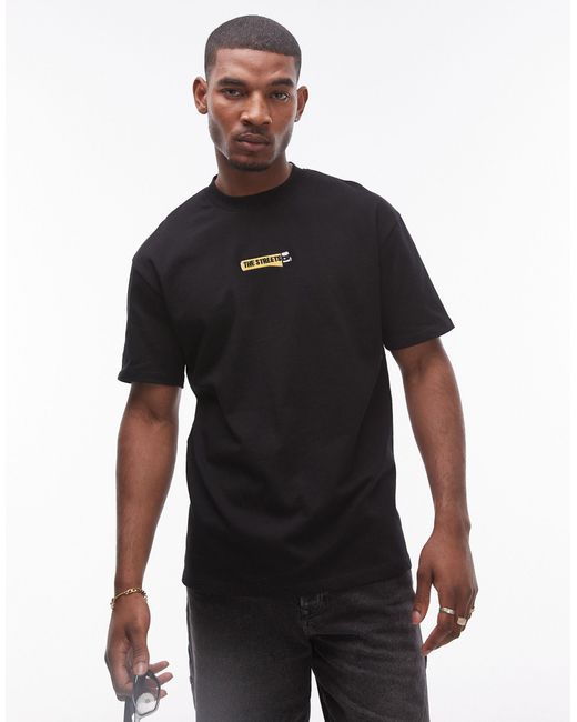 Topman X the streets – hochwertiges oversize-t-shirt in Black für Herren