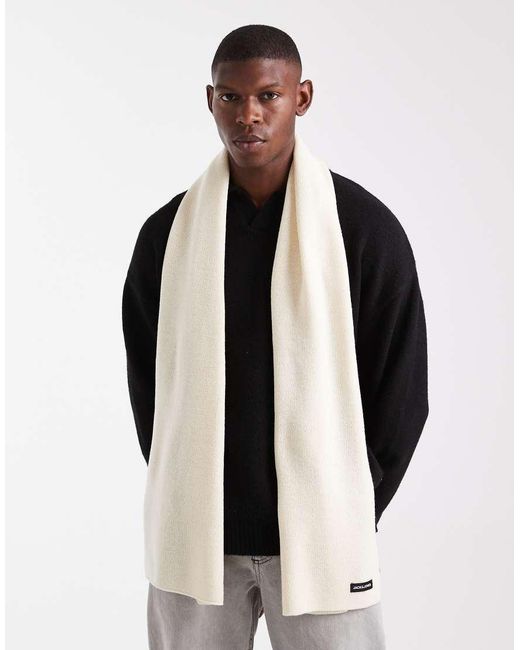 Sciarpa Color Crema di Jack & Jones in Black da Uomo