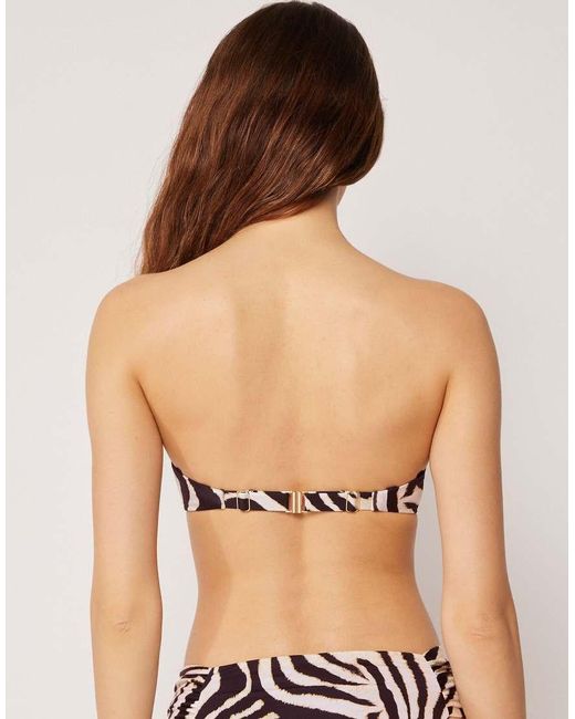 Calzedonia Black Fuller Bust Bandeau Bikini Top Savannah Zebra