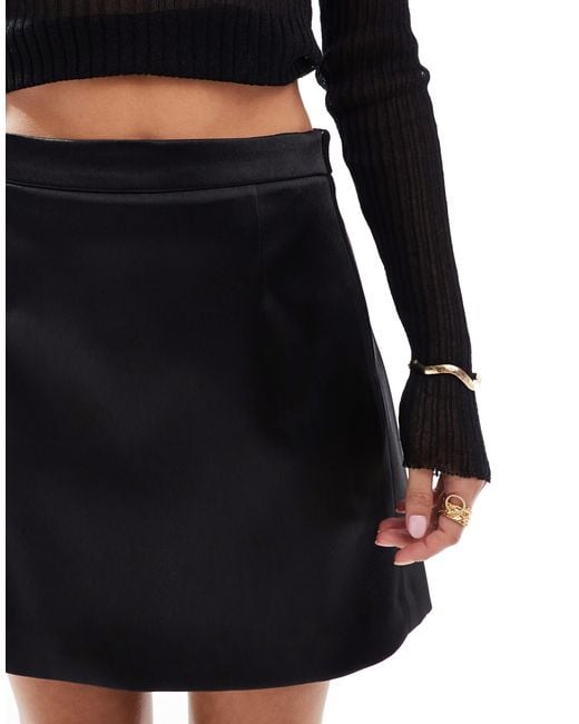 River Island Black A Line Utility Mini Skirt